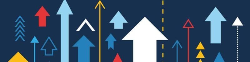 graphic of lots of different upward facing arrows
