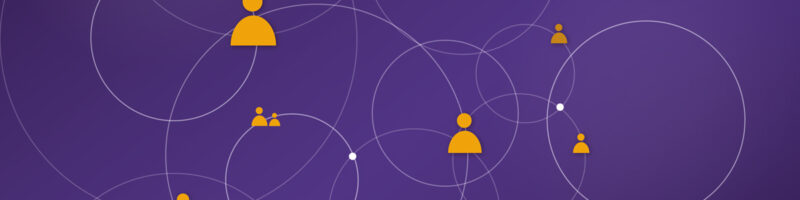 abstract image network of circles and people