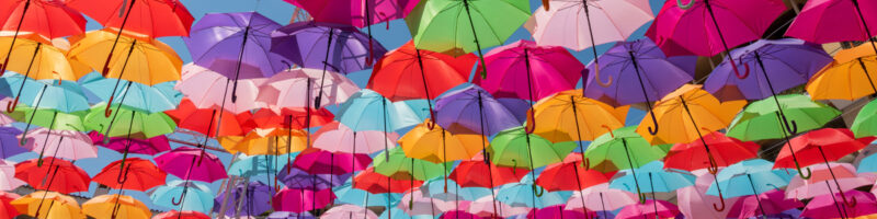 lgbtq rainbow umbrellas