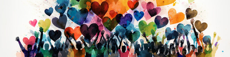 addiction image of colourful hearts