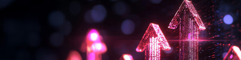 digital pink arrows