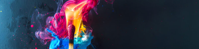 brightly coloured flame