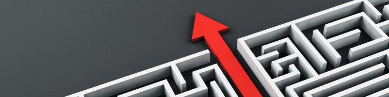 red arrow in a maze